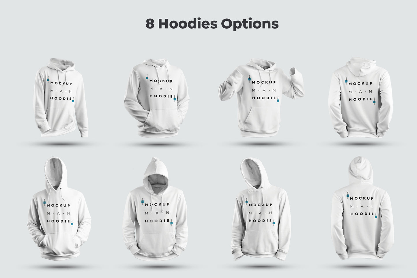 8 Mockups Hoodie. 3D Style