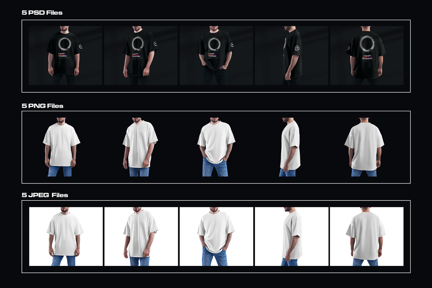 5 Mockups Oversize T-shirt