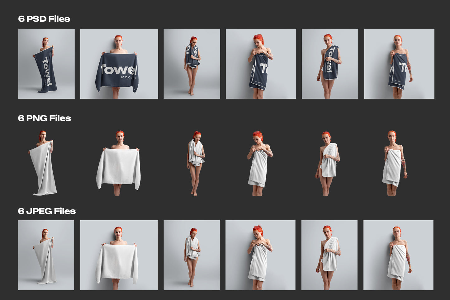 6 Mockup of a Large Bath / Beach Towel. Vol.2