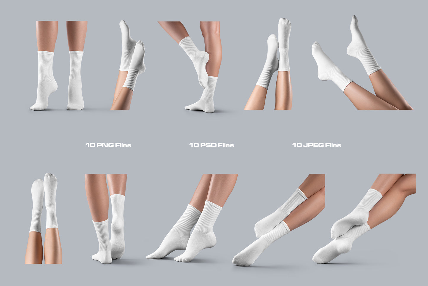 10 Mockups High Socks on the Woman Legs