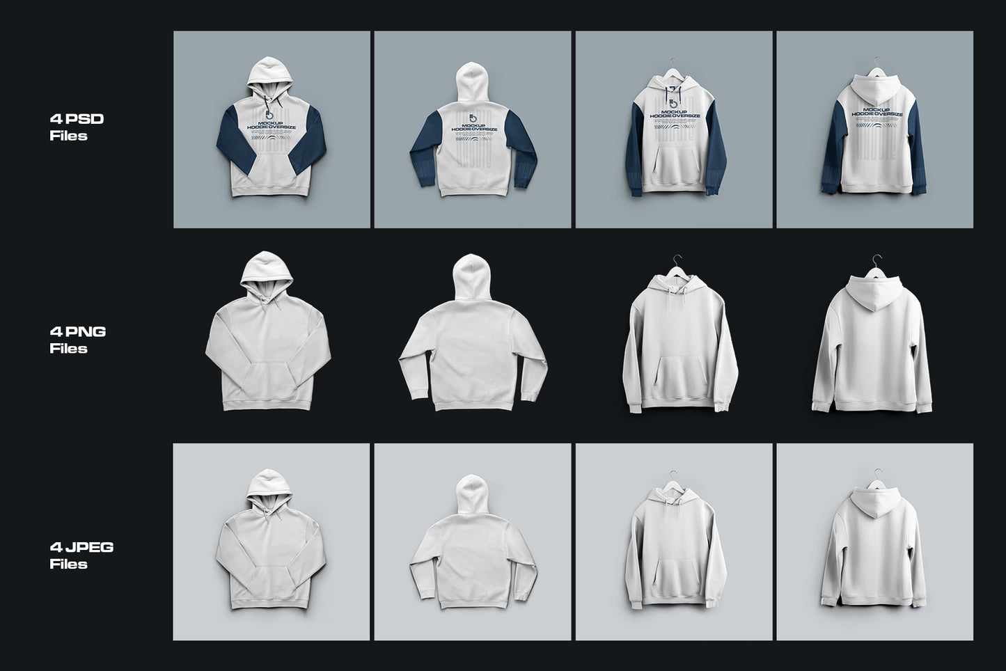 4 Mockups Unisex Oversize Hoodie