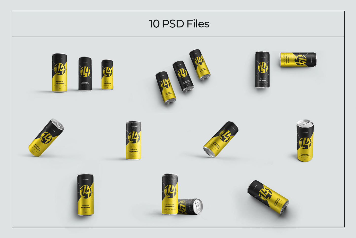 10 Mockups Aluminium Can 250 ml