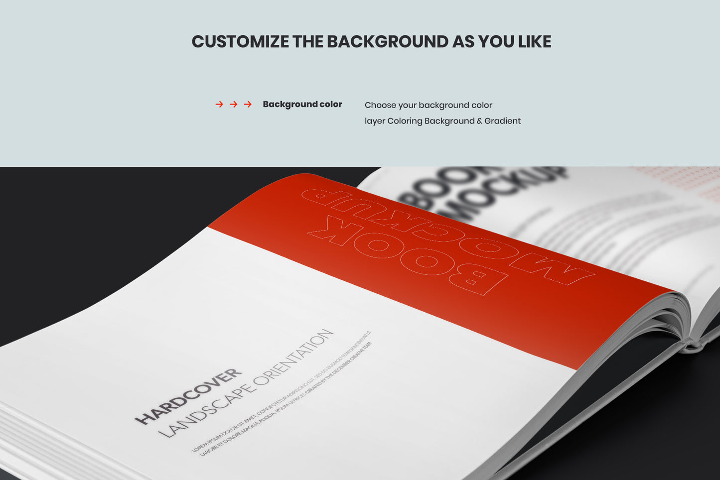 8 Book Mockups Hard Cover Landscape Oriantation. Set 2.
