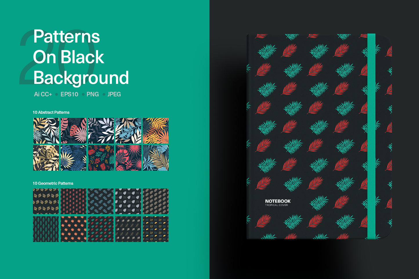 Large set of tropical seamless patterns and individual elements