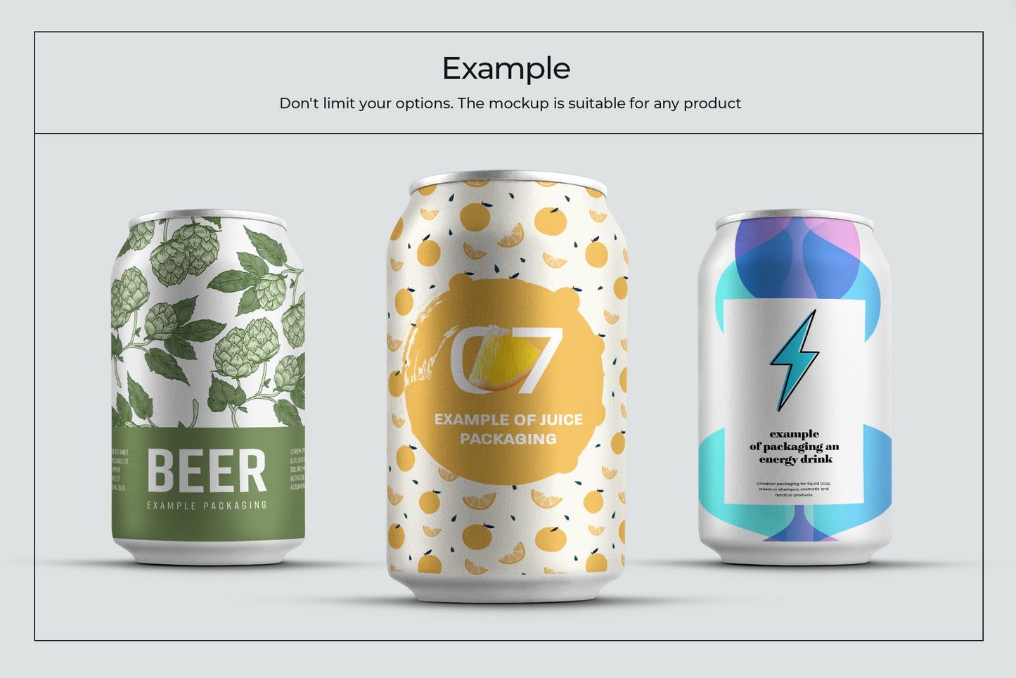 8 Mockups Aluminium Can.