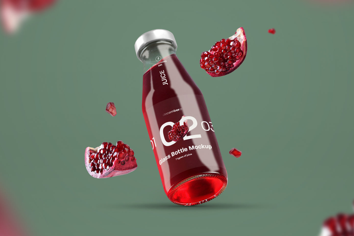 3 Mockup Glass Juice Bottle