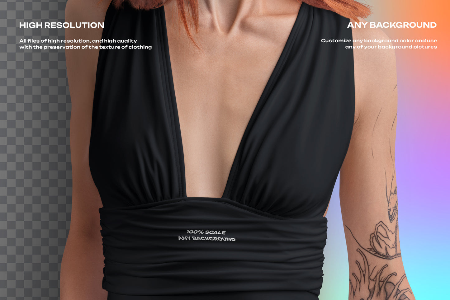 8 Mockups of a One Piece Women's Swimsuit. vol.02
