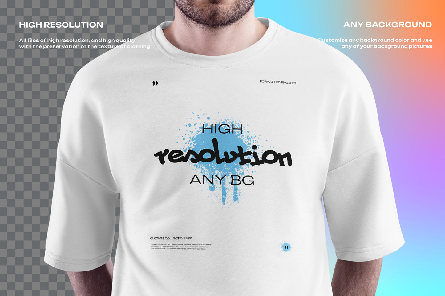 4 Oversized Men's T-Shirt Mockups. vol.02