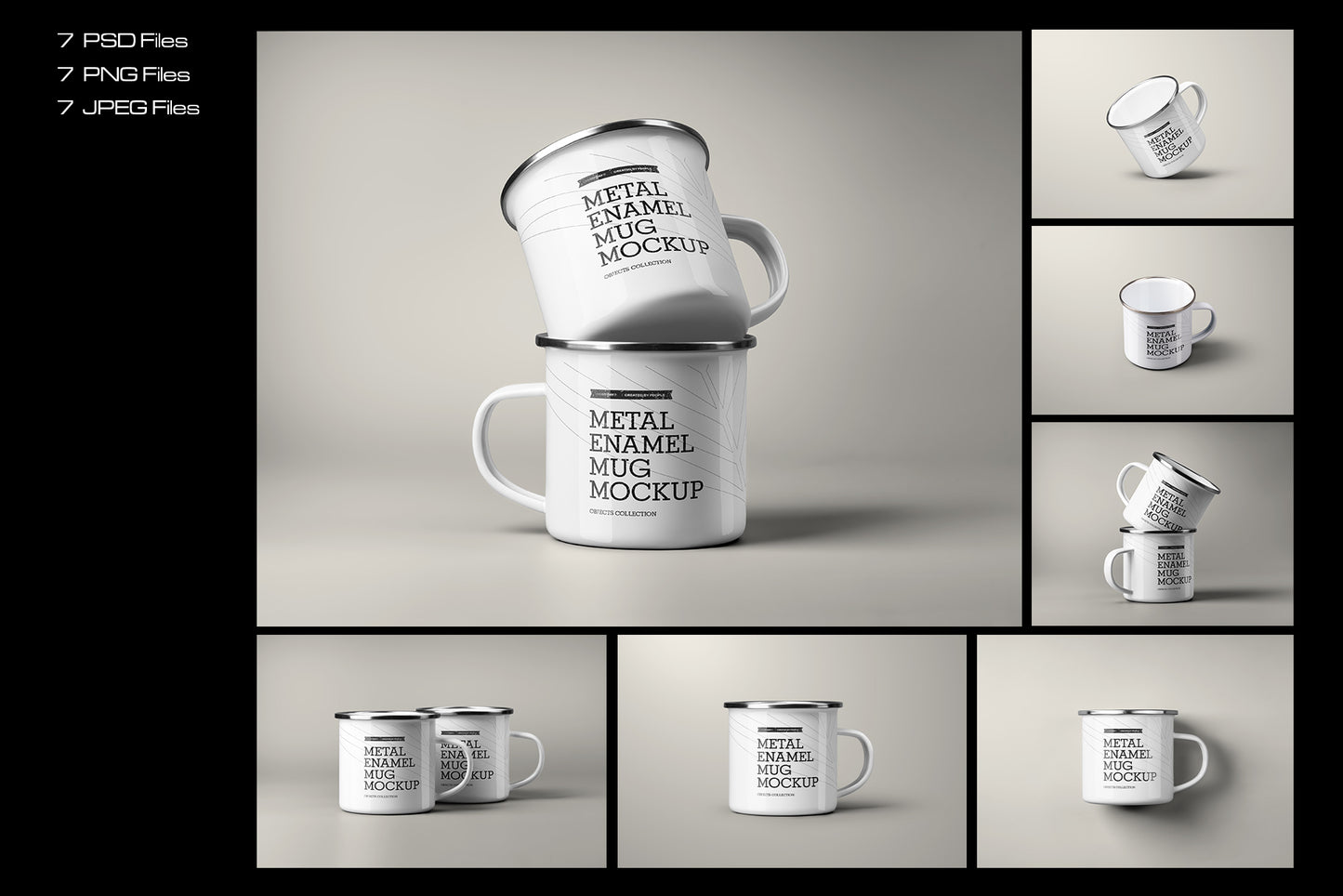 7 Mockups of Enamel Metal Mug