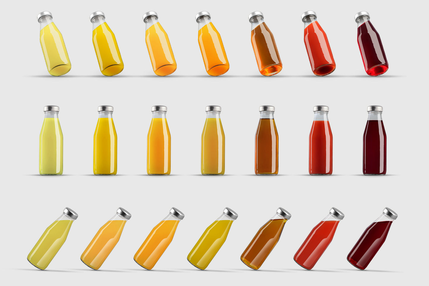 3 Mockup Glass Juice Bottle