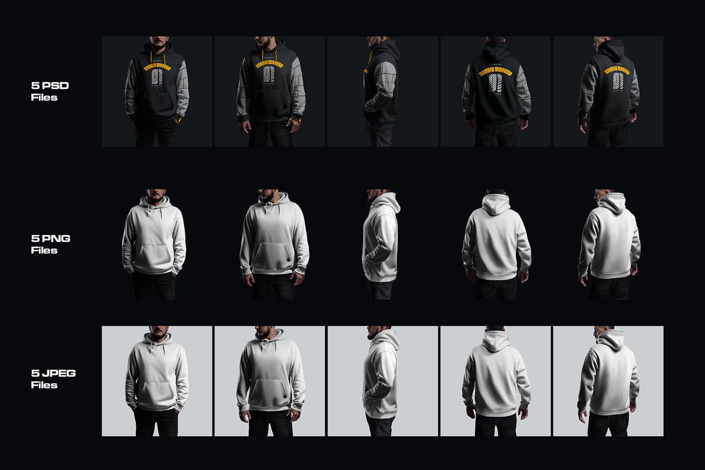 5 Mockups Oversize Hoodie