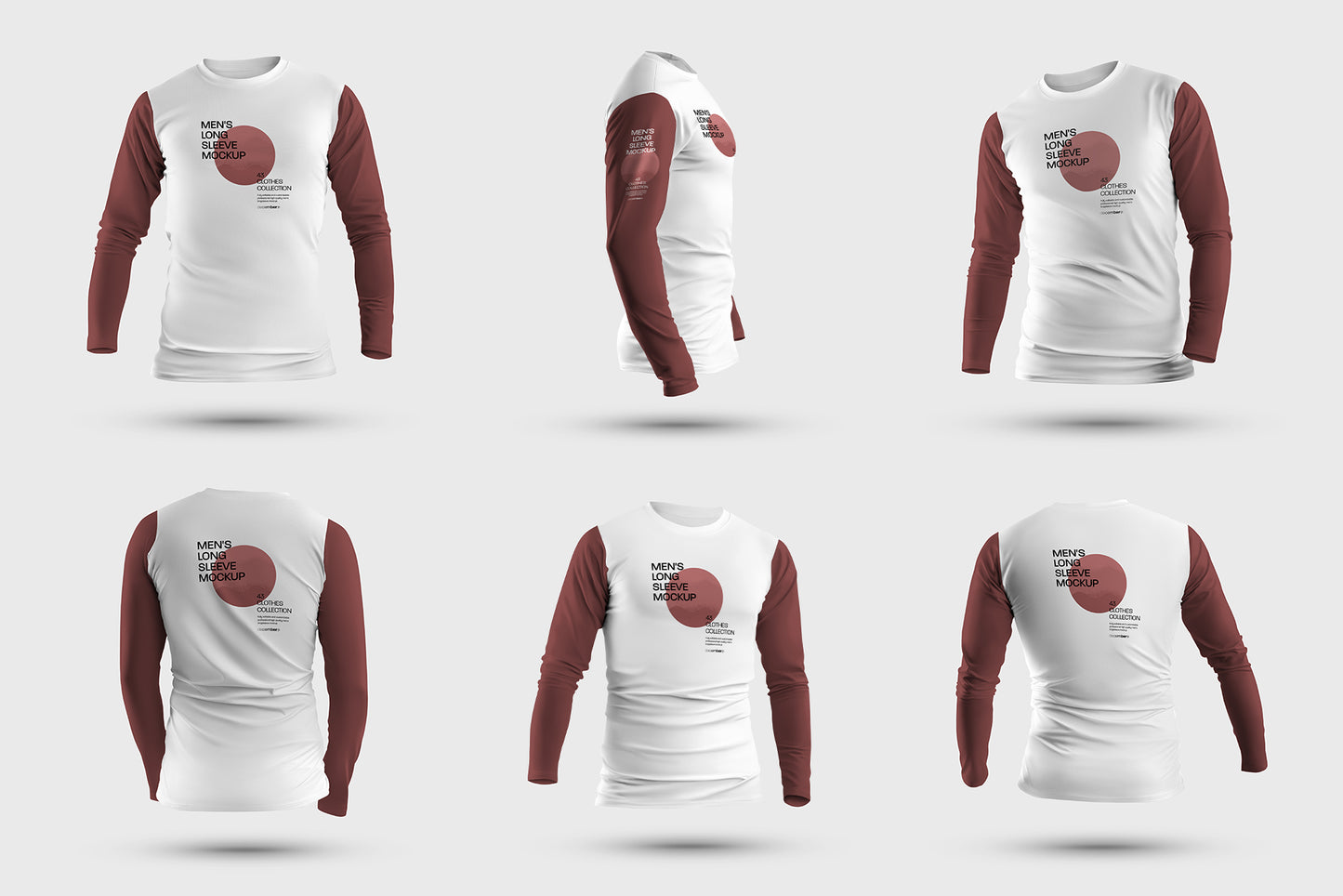 5 Men's Mockups Longsleeve T-Shirt