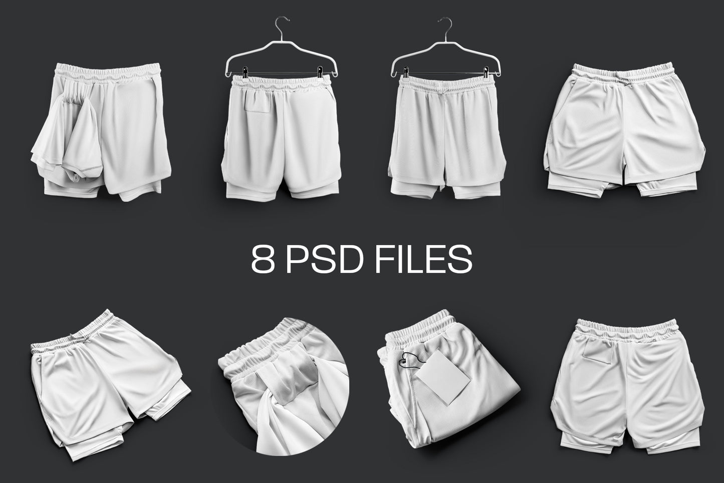 8 Mockups Shorts with Compression Liner
