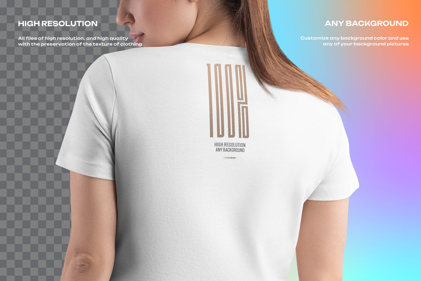 4 Mockup Woman V-Neck T-Shirt with a Chest Pocket