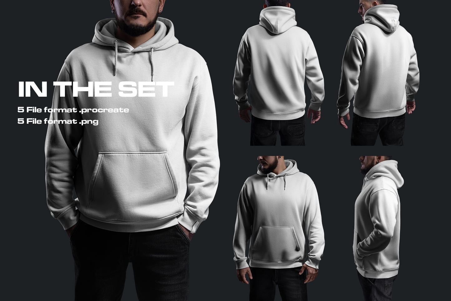 5 Mockups Oversize Hoodie for Procreate