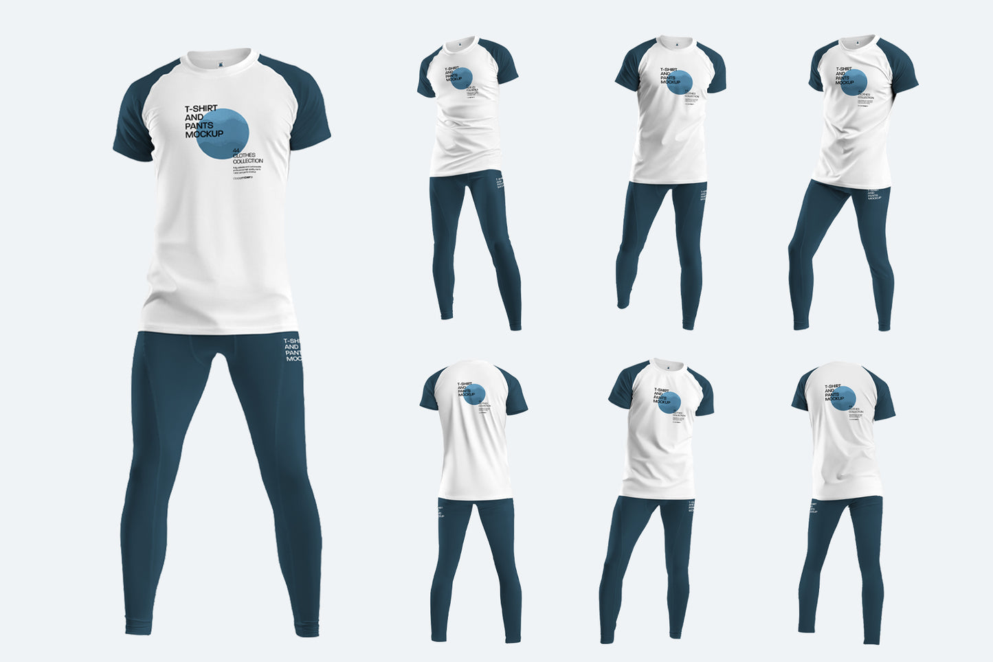 7 Men's Mockups T-Shirt and Underwear Pants