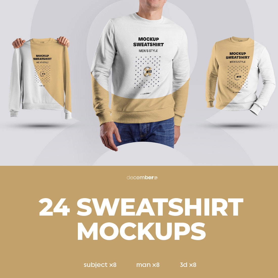 24 Mockup Men Sweatshirt - Man/3D/Objects ( Collection #3 )