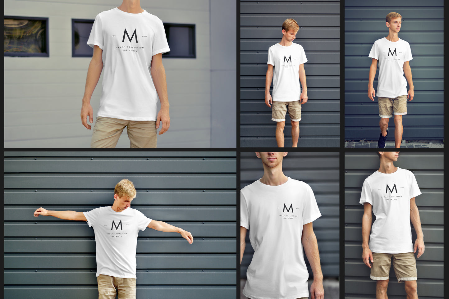 12 PSD Mockups Men's T-Shirt (6 Urban and 6 Studio Isolated)