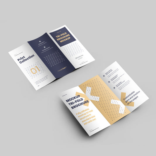 7 Mockups Leafleat DL Trifold Brochure