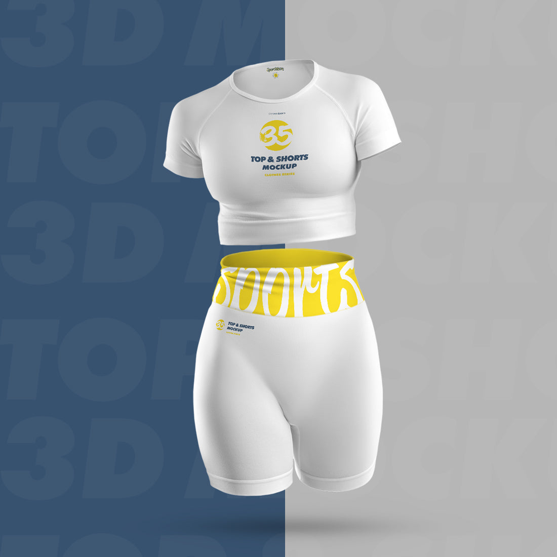 6 Sports Top and Shorts Mockups
