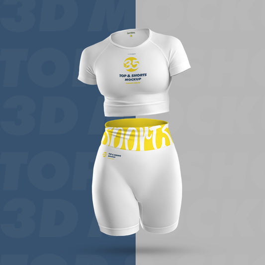 6 Sports Top and Shorts Mockups
