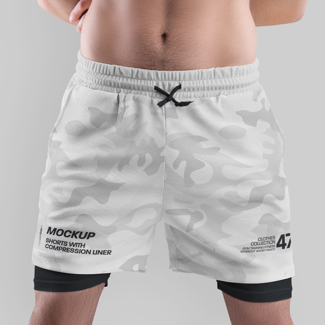 7 Men's Mockups Shorts with Compression Liner