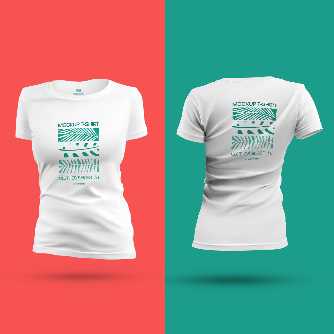 6 3D Mockups Woman T-Shirt