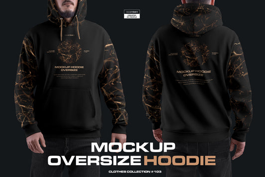 4 Mockups Oversize Hoodie. Front and Back