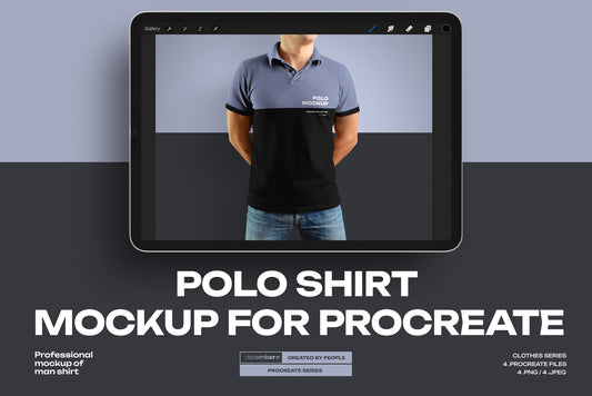 6 Mockups Polo Shirt for Procreate on the iPad