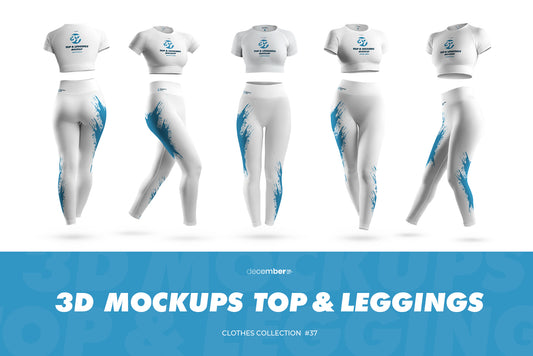 5 3D Sports Leggings and Top Mockups