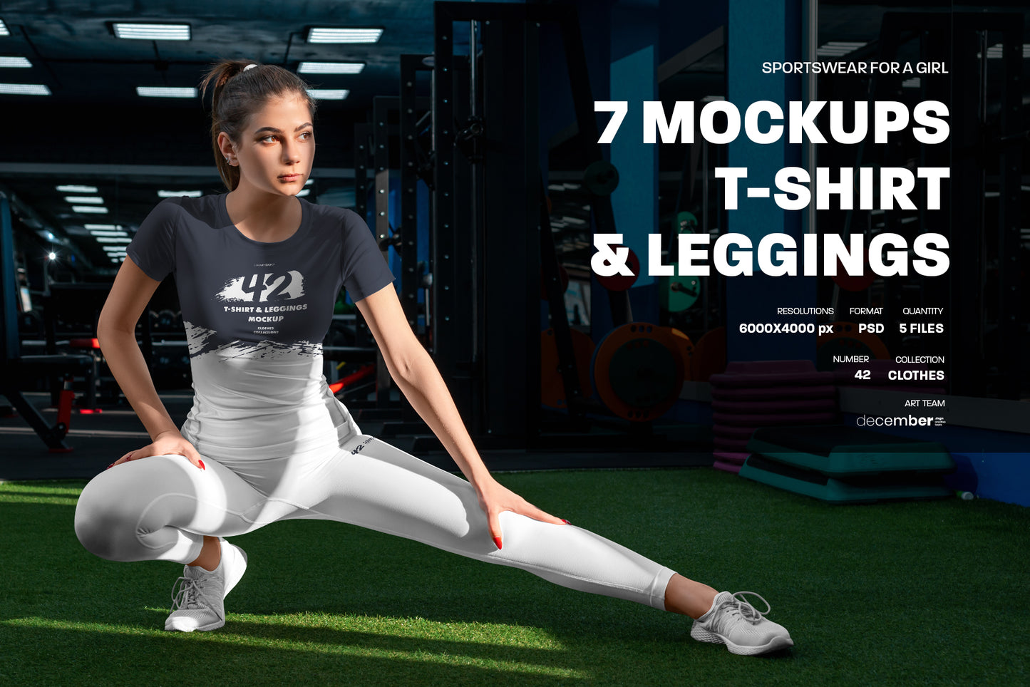 7 Sports T-Shirts and Leggings Mockups