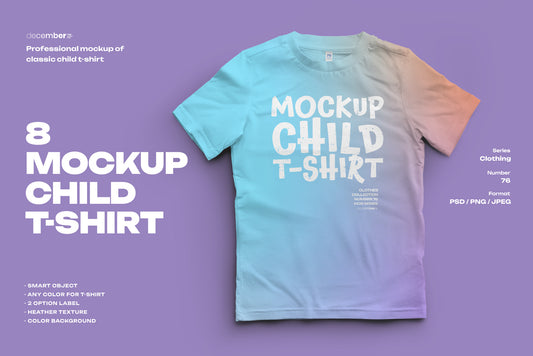 8 Mockups of a Children's T-shirt