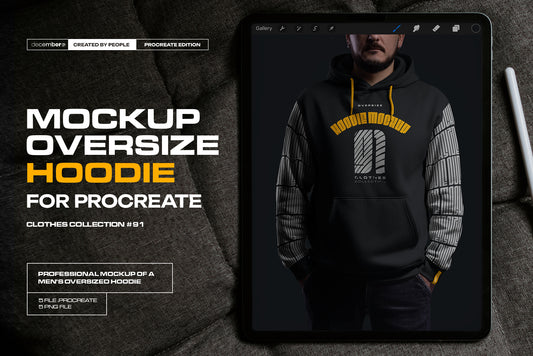 5 Mockups Oversize Hoodie for Procreate