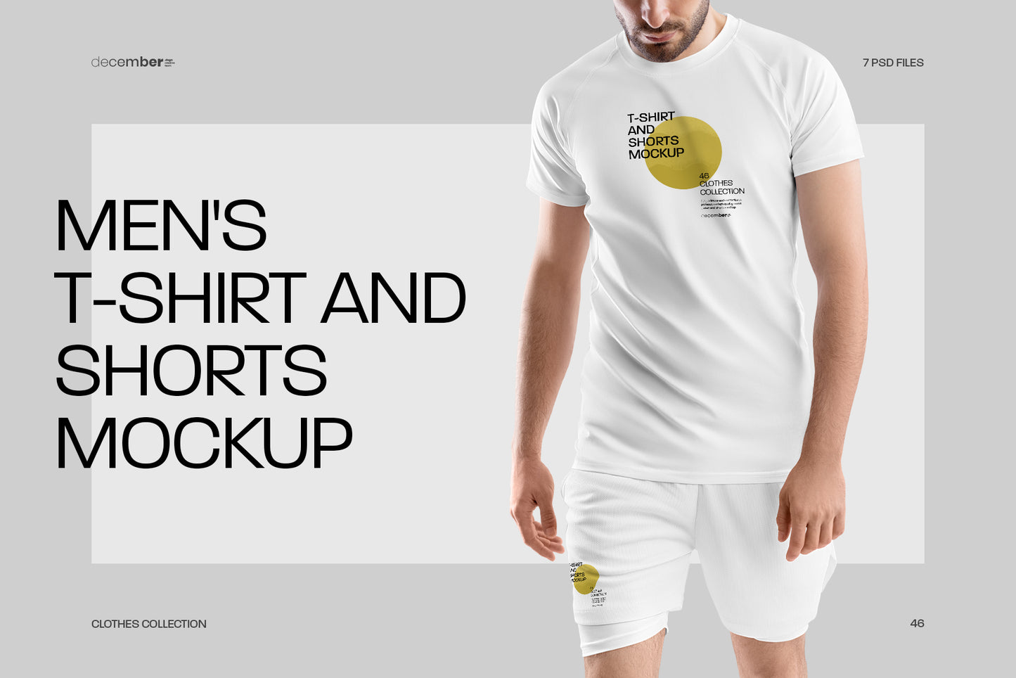 7 Men's Mockups T-Shirt and Shorts