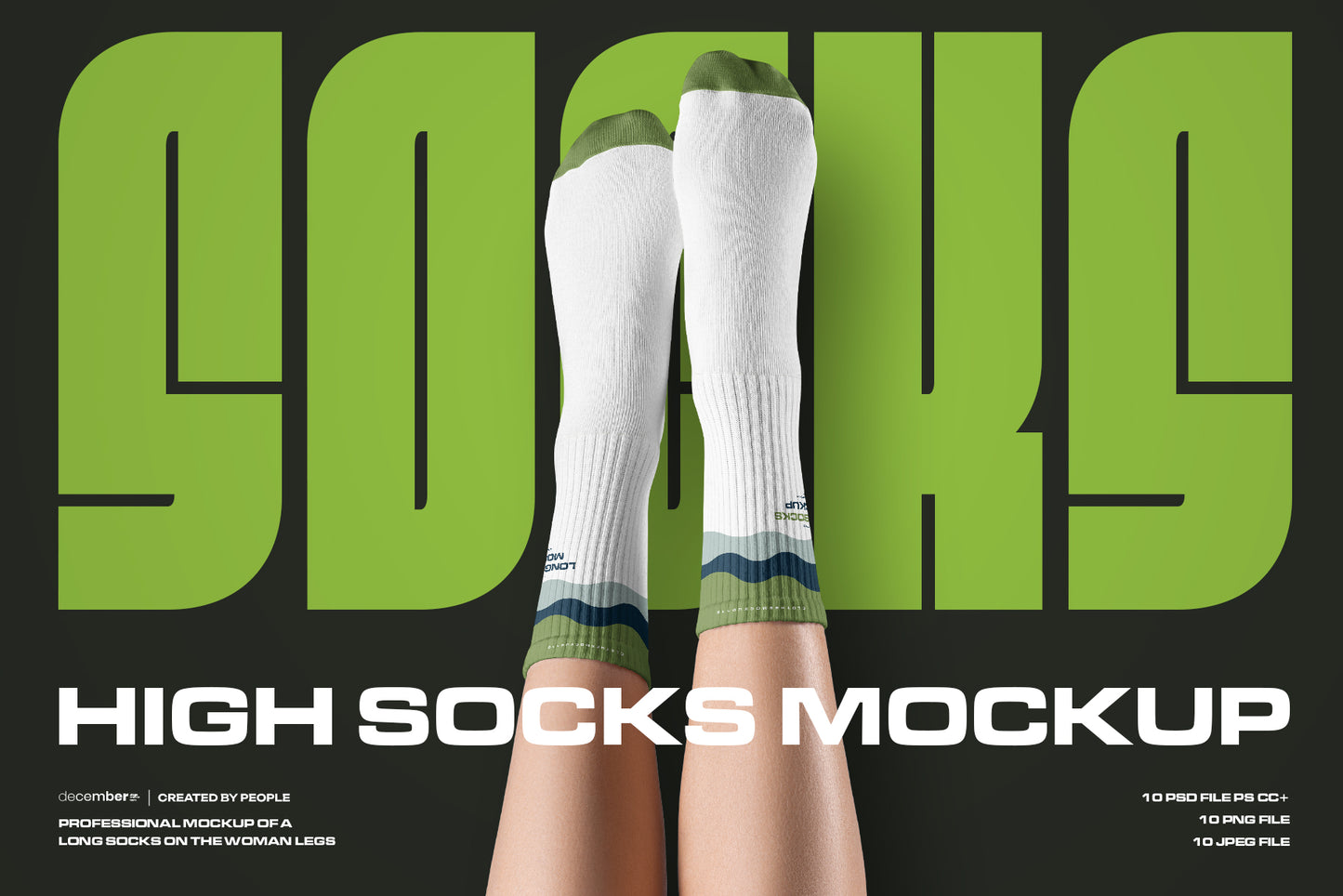 10 Mockups High Socks on the Woman Legs