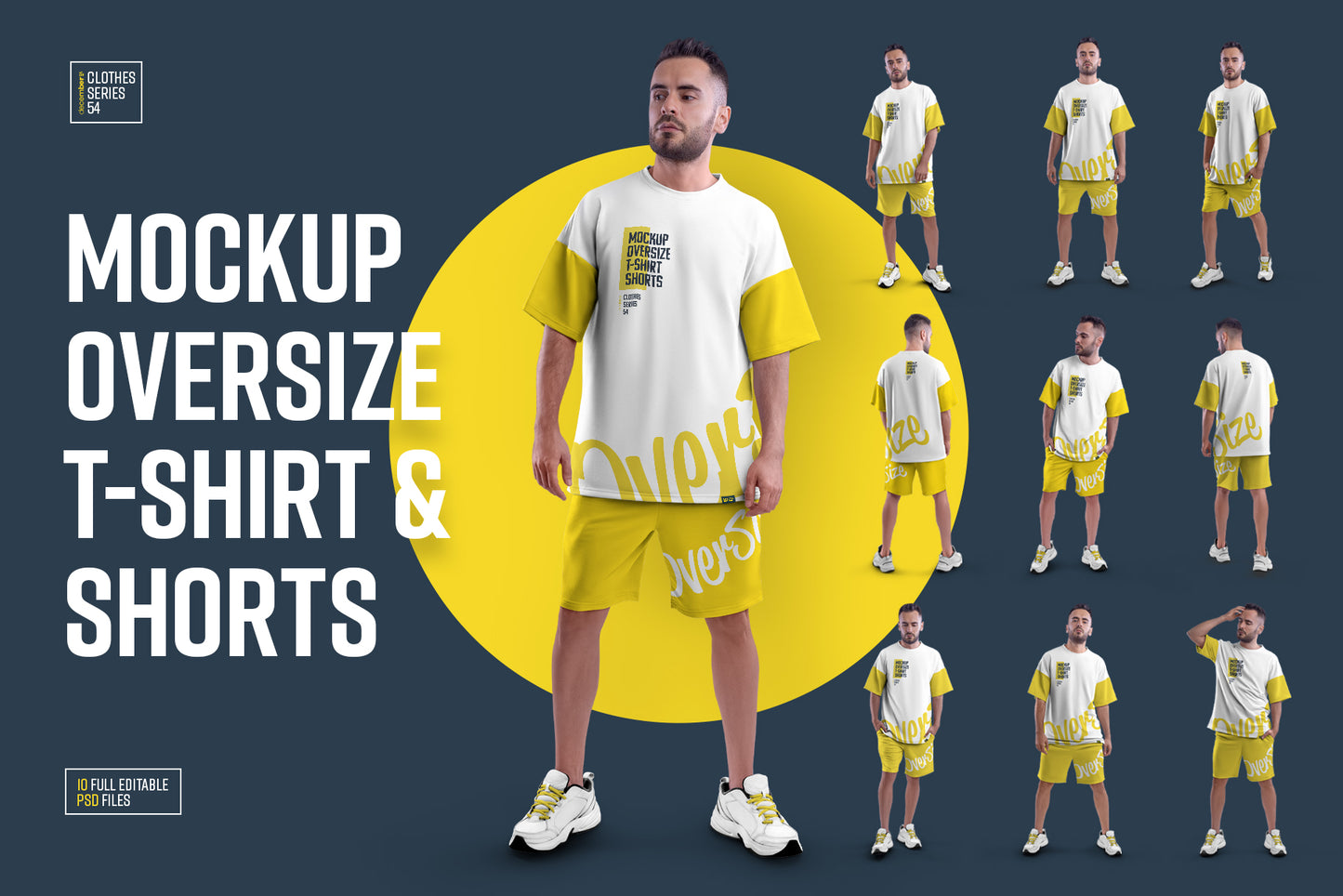 Mockups Oversize T-shirt and Shorts Kit