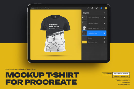 7 Mockups Man T-Shirt for Procreate