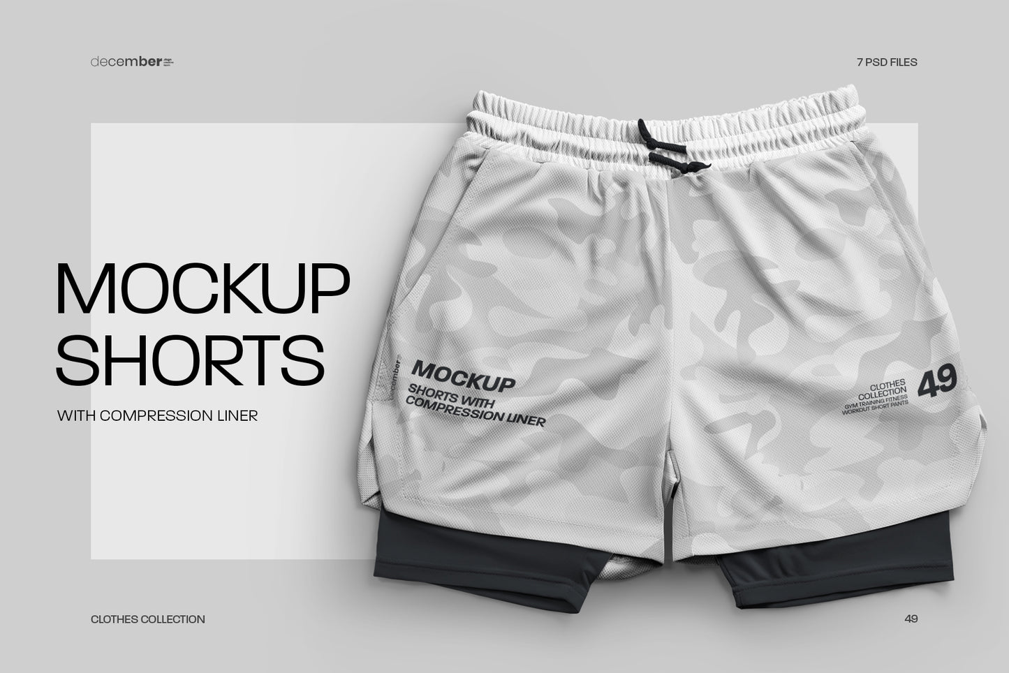 8 Mockups Shorts with Compression Liner