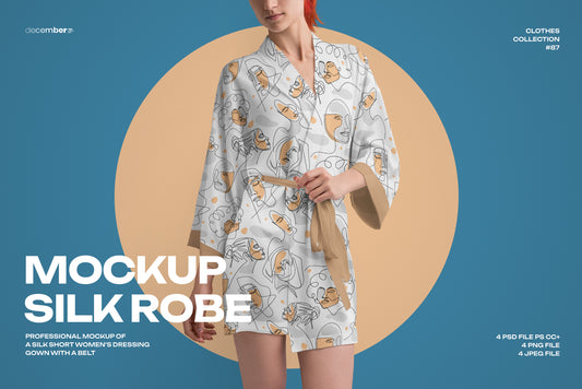 4 Mockups of a Silk Robe
