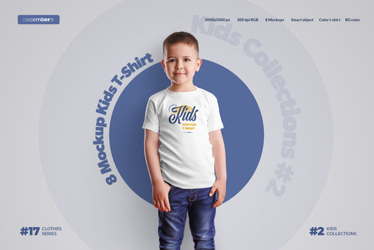 8 Mockups Kids Boy T-shirt