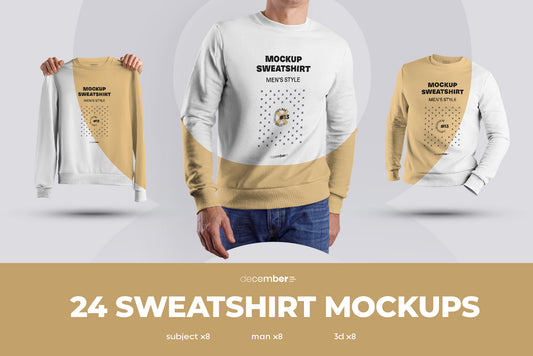 24 Mockup Men Sweatshirt - Man/3D/Objects ( Collection #3 )