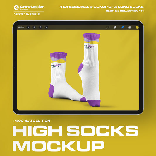 High Socks Mockup – Procreate Edition for iPad
