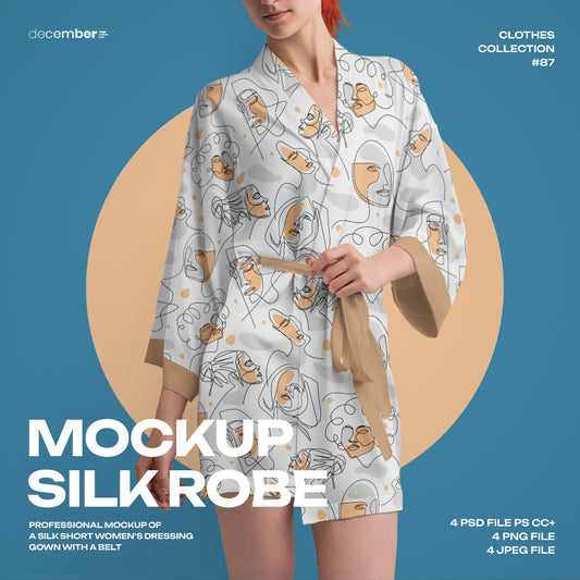 4 Mockups of a Silk Robe