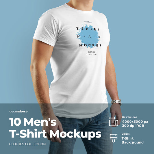 10 T-Shirt Men's Mockups