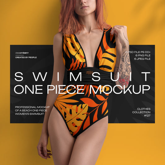 8 Mockups of a One Piece  Women's Swimsuit. vol.02
