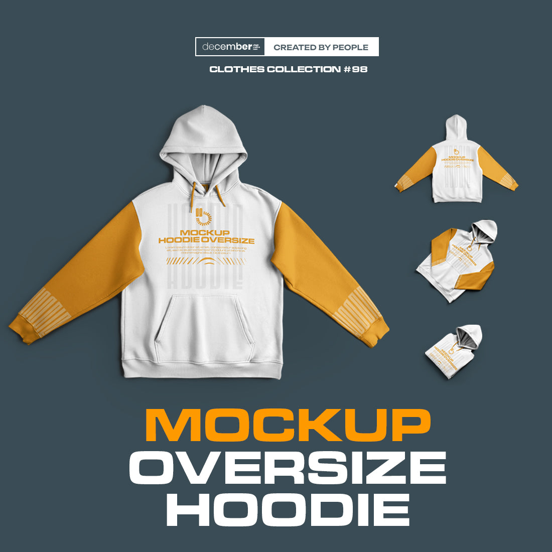 4 Mockups Unisex Oversize Hoodie. vol.02