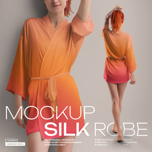 6 Mockups of a Silk Robe. Vol 02