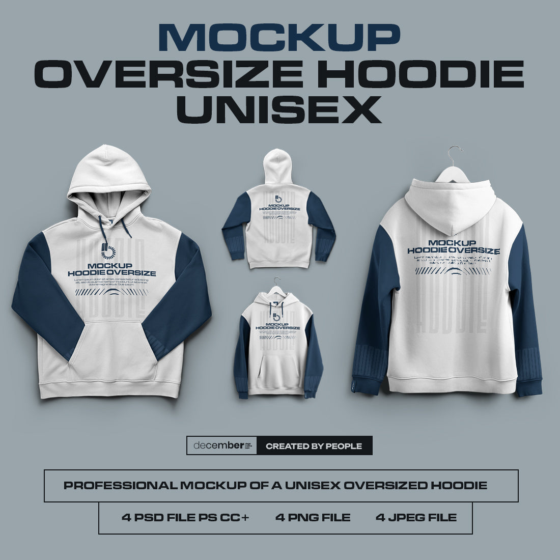 4 Mockups Unisex Oversize Hoodie