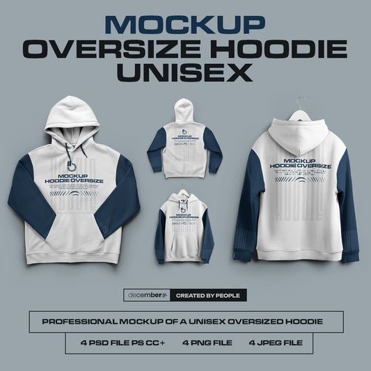 4 Mockups Unisex Oversize Hoodie