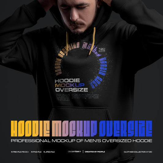 5 Mockups Oversize Hoodie. Dark Light vol. 02